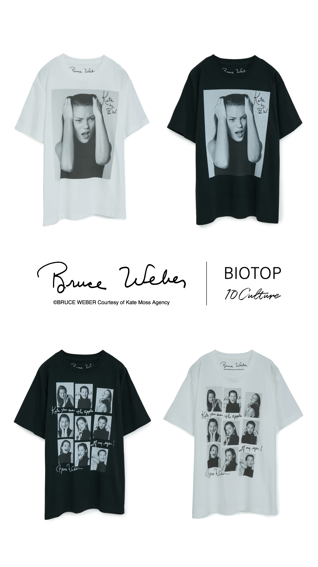 biotop ブルースウェーバー ケイトモス Tシャツ-